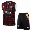 Conjunto Manchester United Treino Regata 24/25 - Vermelho e Preto - Futx Brasil