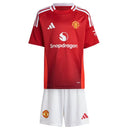 Conjunto Infantil Manchester United I 24/25 - Vermelho e Branco - Futx Brasil