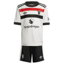 Conjunto Infantil Manchester United III 24/25 - Branco e Preto - Futx Brasil