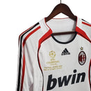 Camisa Milan Away 06/07 Retrô Manga Longa - Branca - Futx Brasil