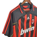 Camisa Milan Home 06/07 Retrô - Vermelha e Preta - Futx Brasil