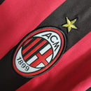 Camisa Milan Home 09/10 Retrô Manga Longa - Vermelha e Preta - Futx Brasil