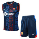 Conjunto Barcelona Treino Regata 24/25 - Vermelho e Azul - Futx Brasil