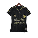 Camisa Santos Charlie Brown Jr. Feminina 2024 - Preta e Dourada - Futx Brasil