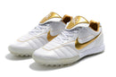 Chuteira Society Nike Retrô Tiempo Legend 7 Elite TF Branca e Dourado R10 - Futx Brasil