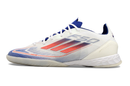 Chuteira Futsal Adidas F50 IC Branca, Azul e Vermelha "Advancement Pack" My Store