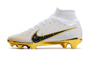 Chuteira Campo Nike Air Zoom Mercurial Superfly 9 Elite FG Branca, Preta e Dourada - Futx Brasil