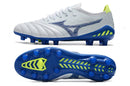 Chuteira Campo Mizuno Morelia Neo 3 FG Branca e Azul "Pre Future Pack" - Futx Brasil