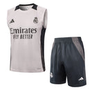 Conjunto Real Madrid Treino Regata 24/25 - Cinza Claro - Futx Brasil