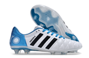 Chuteira Campo Adidas AdiPure 11 Pro FG Branca e Azul "Toni Kroos" - Futx Brasil