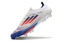 Chuteira Campo Adidas F50+ FG Branca, Azul e Vermelho "Advancement Pack" - Futx Brasil