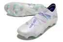 Chuteira Campo Puma Future 7 FG Branca, Verde e Roxo "Brilliance Pack" - Futx Brasil