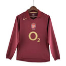 Camisa Arsenal Home 05/06 Retrô Manga Longa - Vinho - Futx Brasil